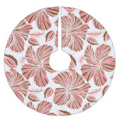 Hawaiiaanse hibiscus bloemen: bruine tropische sti kerstboom rok (Voorkant)