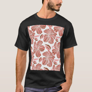 Hawaiiaanse hibiscus bloemen: bruine tropische sti t-shirt