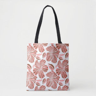 Hawaiiaanse hibiscus bloemen: bruine tropische sti tote bag