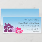 Hawaiiaanse hibiscus bloemen paarse violet bruilof kaart (Voorkant / Achterkant)