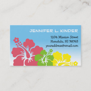 Hawaiiaanse hibiscus bloemen tropische mama kaart contactkaartje