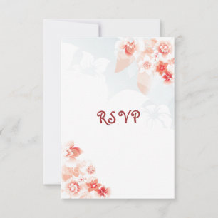 Hawaiiaanse Hibiscus in Rode Oranje RSVP Kaartje