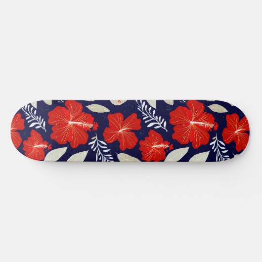 Hawaiiaanse hibiscus print persoonlijk skateboard (Horizontaal)