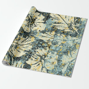 Hawaiiaanse hibiscus stof met tribale achtergrond cadeaupapier
