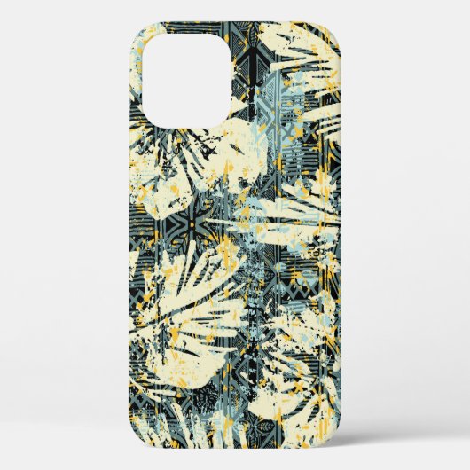Hawaiiaanse hibiscus stof met tribale achtergrond Case-Mate iPhone case (Achterkant)