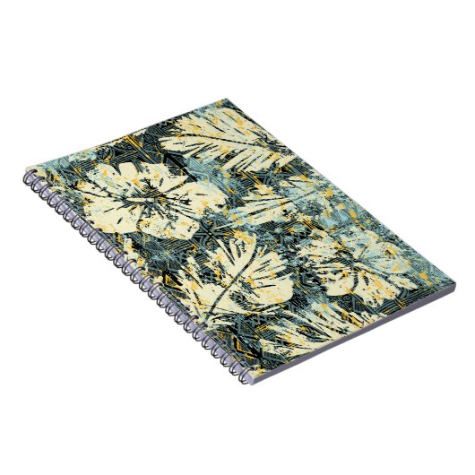 Hawaiiaanse hibiscus stof met tribale achtergrond notitieboek (Rechterzijde)