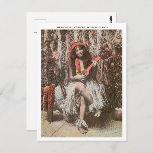 Hawaiiaanse Hula danser spelen Ukulele Briefkaart (Voorkant / Achterkant)