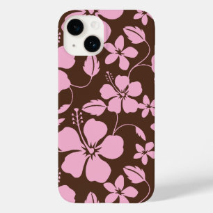 HAWAIIAANSE HULA (HIBISCUS) BRUIN/ROZE Case-Mate iPhone 14 HOESJE