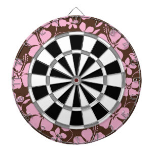HAWAIIAANSE HULA (HIBISCUS) BRUIN/ROZE DARTBORD