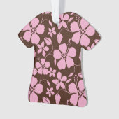 HAWAIIAANSE HULA (HIBISCUS) BRUIN/ROZE ORNAMENT (voorkant)