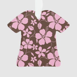 HAWAIIAANSE HULA (HIBISCUS) BRUIN/ROZE ORNAMENT