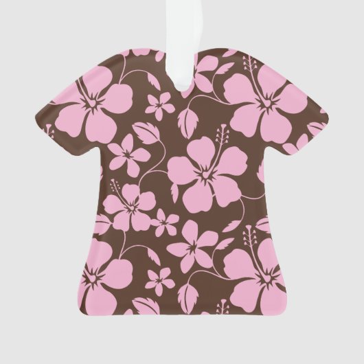 HAWAIIAANSE HULA (HIBISCUS) BRUIN/ROZE ORNAMENT (voorkant)