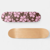 HAWAIIAANSE HULA (HIBISCUS) BRUIN/ROZE PERSOONLIJK SKATEBOARD (Horizontaal)