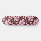HAWAIIAANSE HULA (HIBISCUS) BRUIN/ROZE PERSOONLIJK SKATEBOARD (Horizontaal)