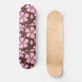 HAWAIIAANSE HULA (HIBISCUS) BRUIN/ROZE PERSOONLIJK SKATEBOARD (Voorkant)