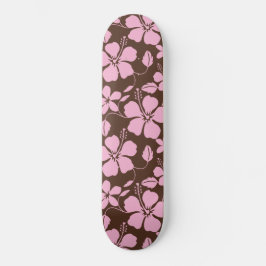 HAWAIIAANSE HULA (HIBISCUS) BRUIN/ROZE PERSOONLIJK SKATEBOARD