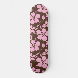 HAWAIIAANSE HULA (HIBISCUS) BRUIN/ROZE PERSOONLIJK SKATEBOARD