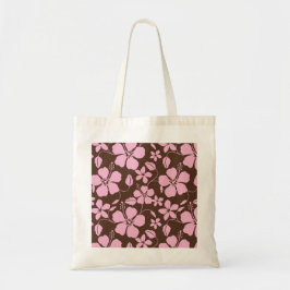 HAWAIIAANSE HULA (HIBISCUS) BRUIN/ROZE TOTE BAG