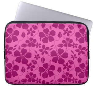 HAWAIIAANSE HULA (HIBISCUS) BURGUNDY WIJN LAPTOP SLEEVE