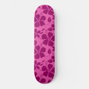 HAWAIIAANSE HULA (HIBISCUS) BURGUNDY WIJN PERSOONLIJK SKATEBOARD