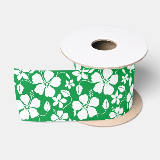 HAWAIIAANSE HULA (HIBISCUS) GROENE SATIJNEN LINT (Spoel)