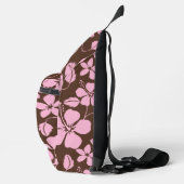 HAWAIIAANSE HULA (HIBISCUS) IN BRUIN/ROZE SLING BAG (Rechts)