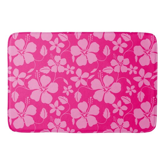HAWAIIAANSE HULA (HIBISCUS) ROZE GUAVE BADMAT (Voorkant)