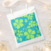 HAWAIIAANSE HULA (HIBISCUS) TEAL LIME BEDANKZAKJE (Geknipt)