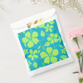 HAWAIIAANSE HULA (HIBISCUS) TEAL LIME BEDANKZAKJE (Gezegeld)