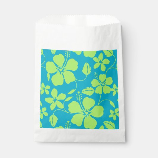 HAWAIIAANSE HULA (HIBISCUS) TEAL LIME BEDANKZAKJE (Voorkant)