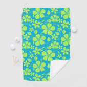 HAWAIIAANSE HULA (HIBISCUS) TEAL LIME GOLFHANDDOEK (Insitu)