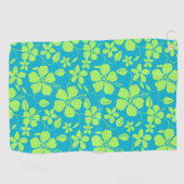 HAWAIIAANSE HULA (HIBISCUS) TEAL LIME GOLFHANDDOEK (Horizontaal)