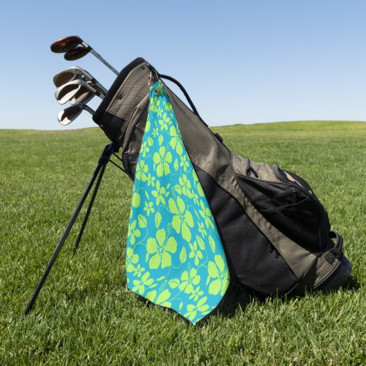 HAWAIIAANSE HULA (HIBISCUS) TEAL LIME GOLFHANDDOEK (Groen)