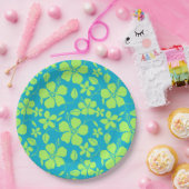 HAWAIIAANSE HULA (HIBISCUS) TEAL LIME PAPIEREN BORDJE (Feest)