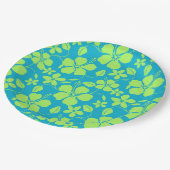 HAWAIIAANSE HULA (HIBISCUS) TEAL LIME PAPIEREN BORDJE (Gekanteld)