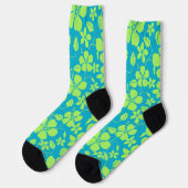 HAWAIIAANSE HULA (HIBISCUS) TEAL LIME SOKKEN (Links)