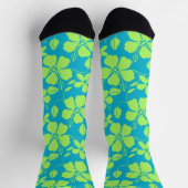 HAWAIIAANSE HULA (HIBISCUS) TEAL LIME SOKKEN (Top)