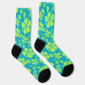 HAWAIIAANSE HULA (HIBISCUS) TEAL LIME SOKKEN (Rechts)