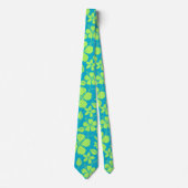 HAWAIIAANSE HULA (HIBISCUS) TEAL LIME STROPDAS (Voorkant)