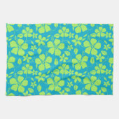 HAWAIIAANSE HULA (HIBISCUS) TEAL LIME THEEDOEK (Horizontaal)