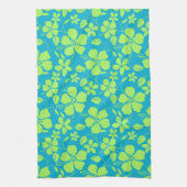 HAWAIIAANSE HULA (HIBISCUS) TEAL LIME THEEDOEK (Verticaal)