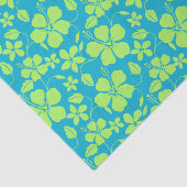 HAWAIIAANSE HULA (HIBISCUS) TEAL LIME TISSUEPAPIER (Detail)