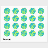 HAWAIIAANSE HULA (HIBISCUS) TURQUOISE RONDE STICKER (Vel)