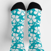 HAWAIIAANSE HULA (HIBISCUS) TURQUOISE SOKKEN (Top)