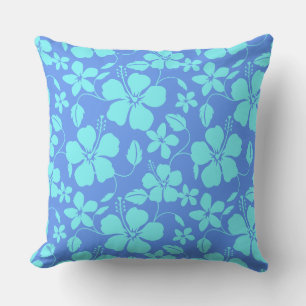 HAWAIIAANSE HULA (HIBISCUS) WINDEN/TEAL KUSSEN