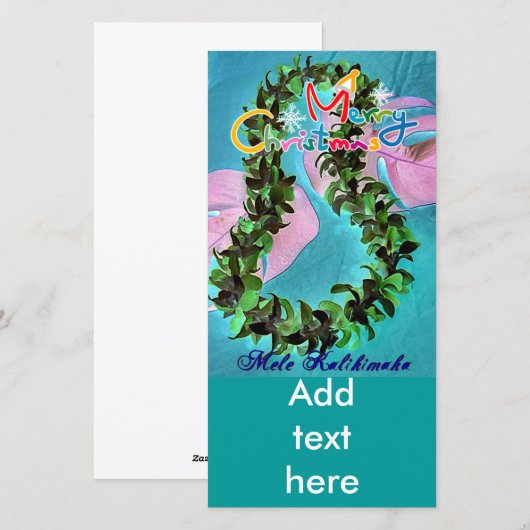 Hawaiiaanse kerst feestdagenkaart (Voorkant / Achterkant)