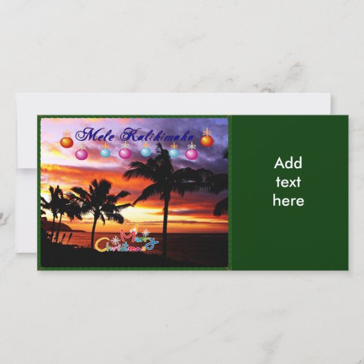 Hawaiiaanse kerst feestdagenkaart (Voorkant)
