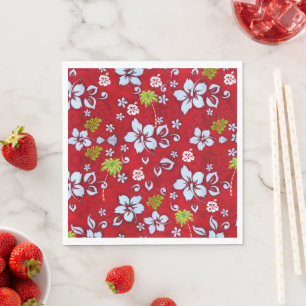 Hawaiiaanse kerst Hibiscus en Palm Tree Napkin Servet