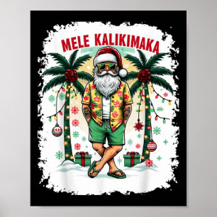 Hawaiiaanse kerst in juli Mele Kalikimaka Hawaii Poster
