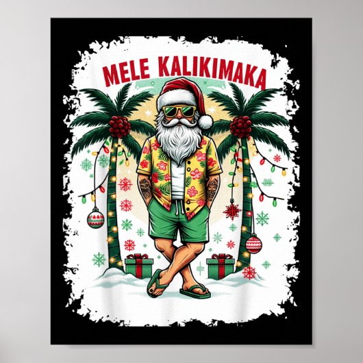 Hawaiiaanse kerst in juli Mele Kalikimaka Hawaii Poster (Voorkant)